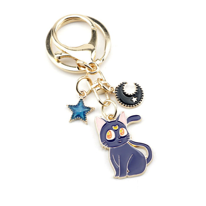 Wholesale alloy keychain cartoon cute cat JDC-KC-AngJ006