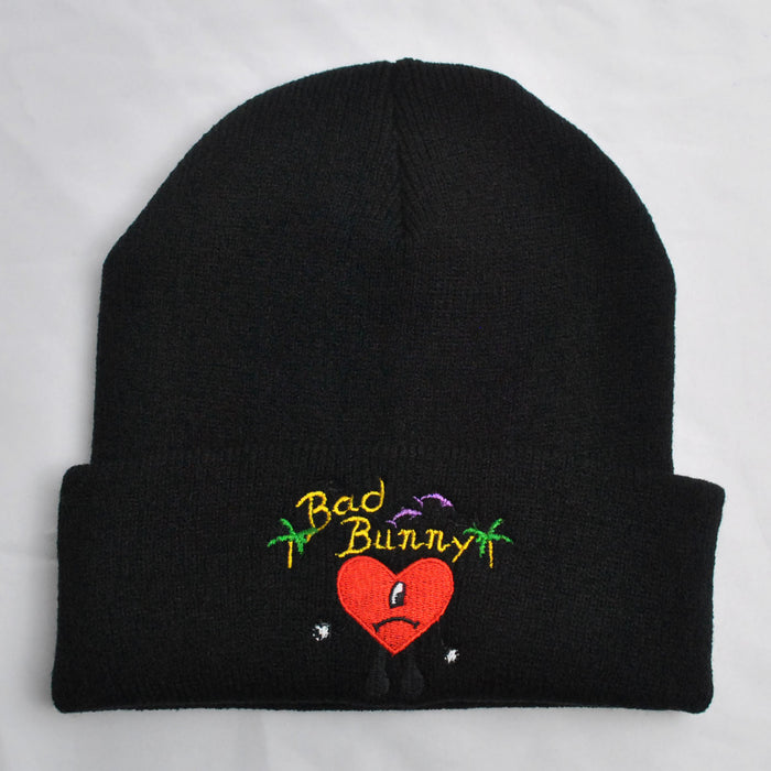 Wholesale Hat Acrylic Heart Embroidery Knitted Hat MOQ≥2 (F) JDC-FH-XRong004