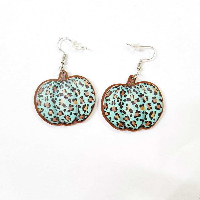 Wholesale Earrings Acrylic Mirror Leopard Blue Pumpkin Sunflower Sunflower JDC-ES-Xuep069