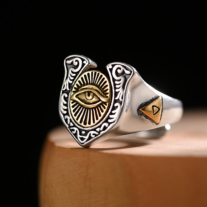 Wholesale Ring Alloy Eye of God Adjustable MOQ≥2 JDC-RS-YuD014