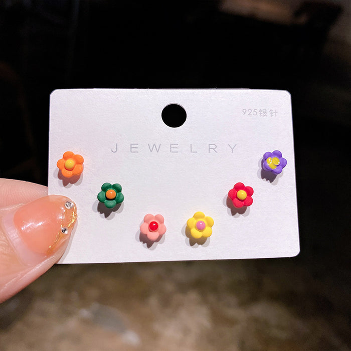 Jewelry WholesaleWholesale color bear daisy flower flower alloy stud earrings MOQ≥2 JDC-ES-XiaY003 Earrings 夏樱 %variant_option1% %variant_option2% %variant_option3%  Factory Price JoyasDeChina Joyas De China