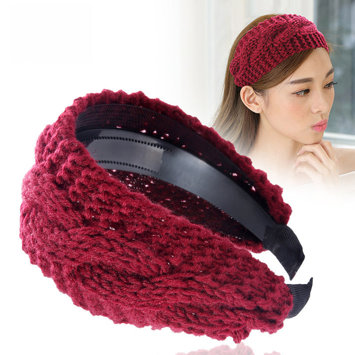 Jewelry WholesaleWholesale wide-brimmed knitted woolen hair band JDC-HD-Chunj003 Headband 纯界 %variant_option1% %variant_option2% %variant_option3%  Factory Price JoyasDeChina Joyas De China