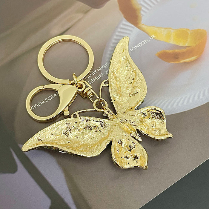 Wholesale Retro New Rhinestone Butterfly Keychain MOQ≥2 JDC-KC-CH036