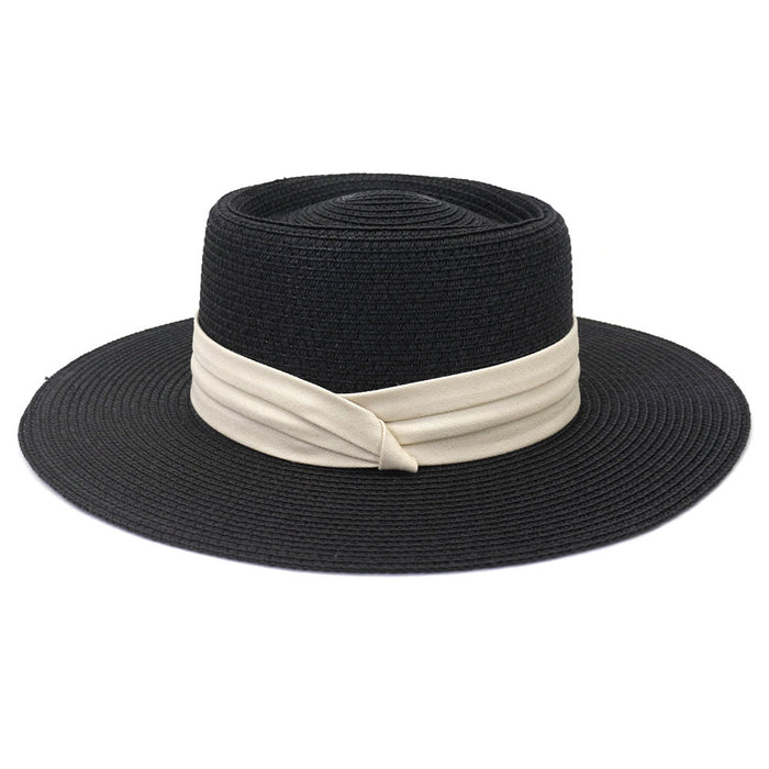 Wholesale sun protection straw hat flat top flat brim hat sun hat JDC-FH-MShen003