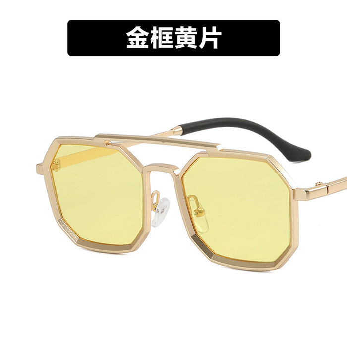 Wholesale Steampunk Double Bridge Sunglasses Men Polygon JDC-SG-KD169