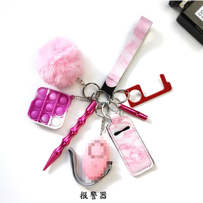 Jewelry WholesaleWholesale self-defense keychain anti-wolf alarm 9 piece set hair ball Self defense keychain JDC-KC-Meic007 Keychains 美畅 %variant_option1% %variant_option2% %variant_option3%  Factory Price JoyasDeChina Joyas De China