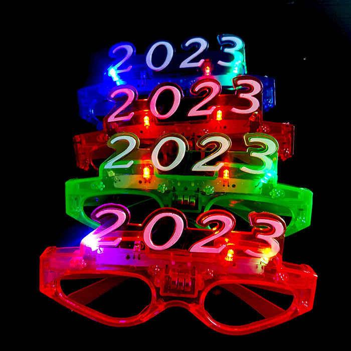 Wholesale 2023 New Year LED Flash Christmas Lighting Glasses MOQ≥3 JDC-DCN-MCZ001