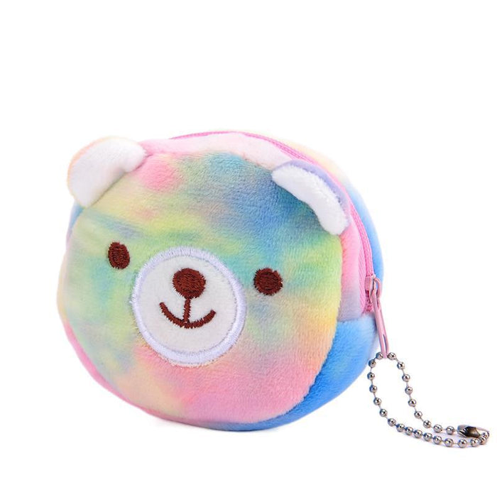 Wholesale Mini Colorful Three-dimensional Round Plush Coin Cute Keychain JDC-KC-RJ001