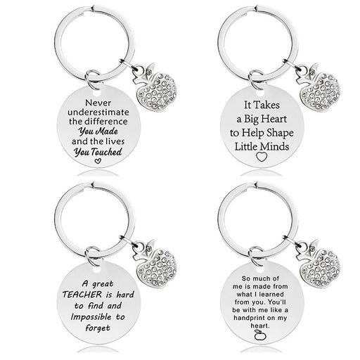 Jewelry WholesaleWholesale Teacher's Day Gift With Diamond Stainless Steel Round Brand Keychain JDC-KC-GangGu038 Keychains 钢古 %variant_option1% %variant_option2% %variant_option3%  Factory Price JoyasDeChina Joyas De China