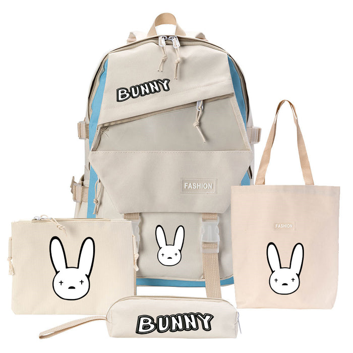 Wholesale Backpack Canvas Cute Cartoon Casual Shoulder Bag Pen Bag 4 Piece Set (F) JDC-BP-Tangs001