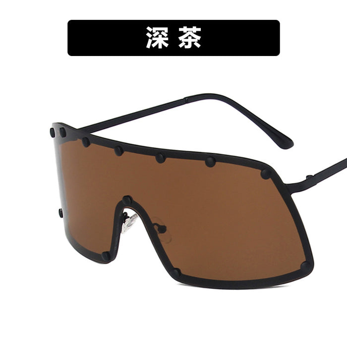 Wholesale One Piece Studded Sunglasses Goggles Oversized Frame JDC-SG-KD176