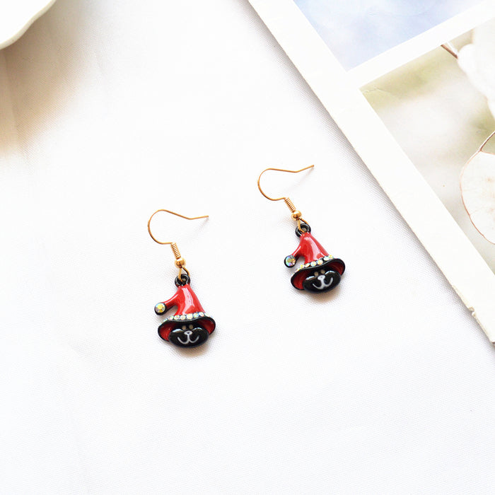 Wholesale Earrings Alloy Ceramic Halloween Skull Earrings JDC-ES-Xienuo006