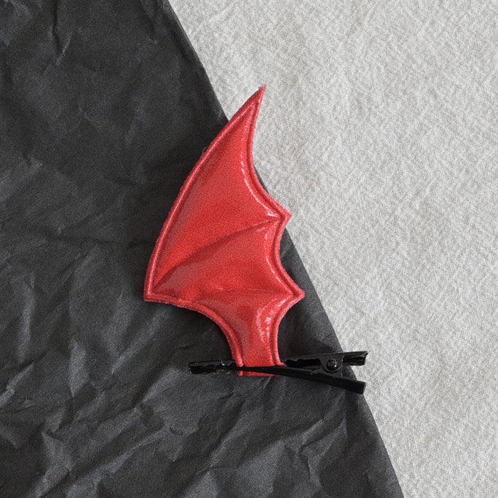 Wholesale Hair Clips Leather Dark Cute Demon Halloween Black Wings JDC-HC-MBE005