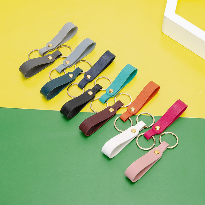 Wholesale Keychains PU Leather Car Simple Solid Color JDC-KC-XingR008