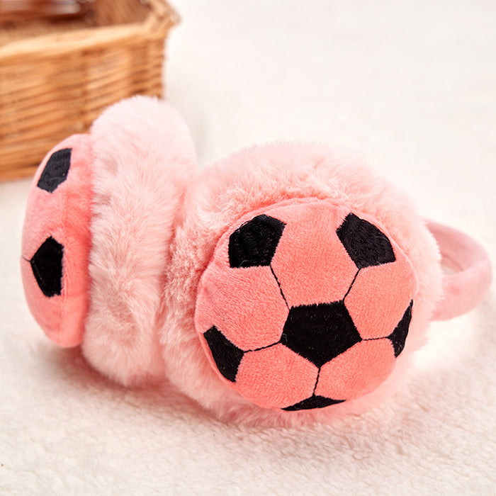 Wholesale Earmuff Plush Warm Cartoon Football Kids Retractable JDC-EF-JiaH007