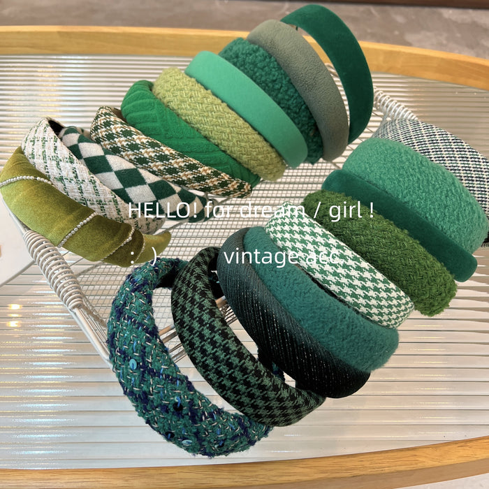 Wholesale green headband high-quality fabric all-match hair accessories  MOQ≥2 JDC-HD-Loufu001