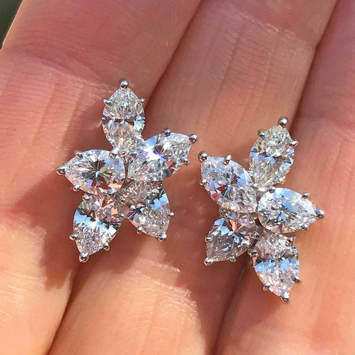 Jewelry WholesaleWholesale five-leaf flower crystal zircon stud earrings JDC-ES-Caos010 Earrings 曹适 %variant_option1% %variant_option2% %variant_option3%  Factory Price JoyasDeChina Joyas De China