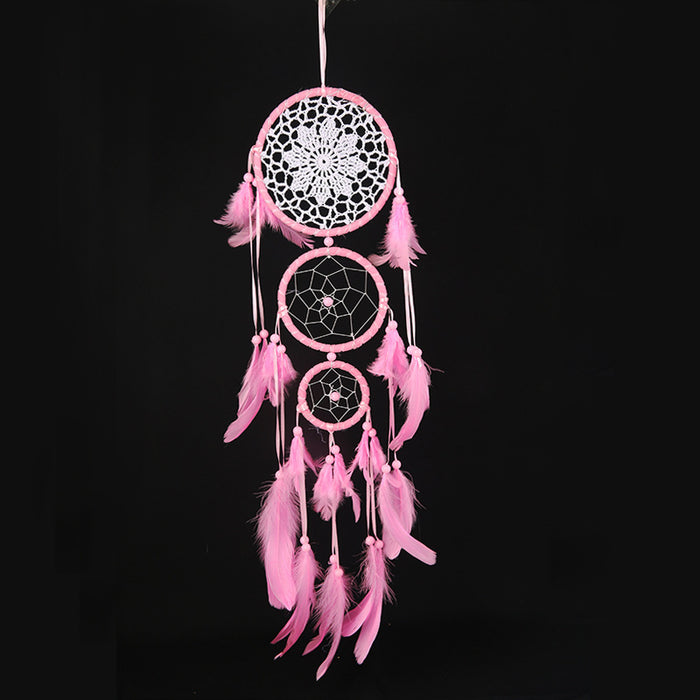 Wholesale Lace Feather Dreamcatcher Home Ornament Wind Chime MOQ≥2 JDC-DC-JunX019