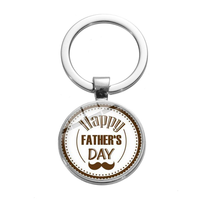 Wholesale Father's Day Gift Alloy Glass Time Gemstone Keychain JDC-KC-SongX007