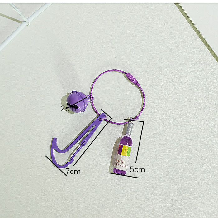 Wholesale Acrylic Simulation Wine Bottle Metal Keychain MOQ≥2 JDC-KC-KLin001