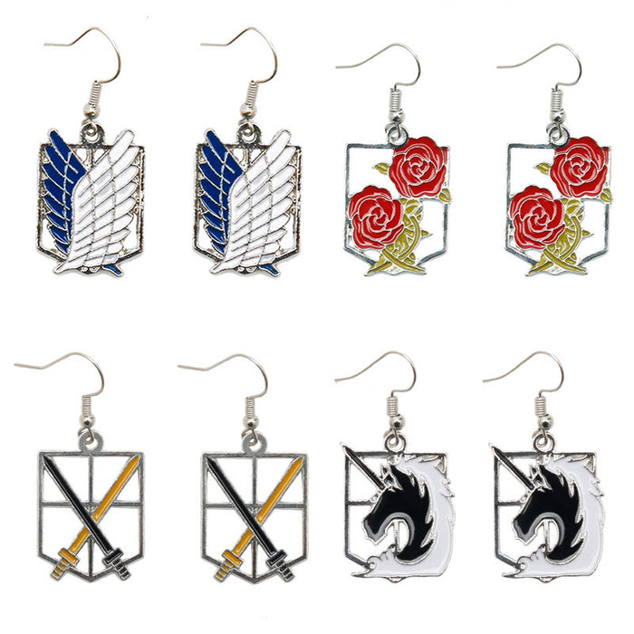 Wholesale Earrings Alloy Attack on Titan JDC-ES-Dsheng002