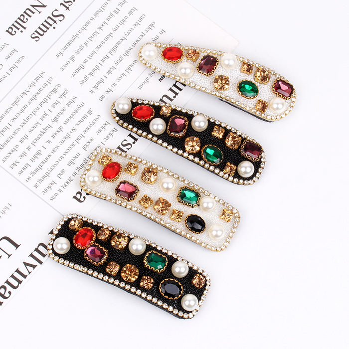 Wholesale Hair Clips Rhinestone Crystal Pearl BB Hair Clip JDC-HC-YUJIA001