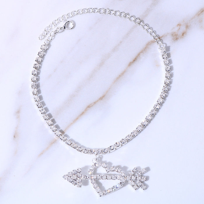 Jewelry WholesaleWholesale arrow through heart love summer beach rhinestone anklet JDC-AS-Xins030 Anklets 心饰 %variant_option1% %variant_option2% %variant_option3%  Factory Price JoyasDeChina Joyas De China