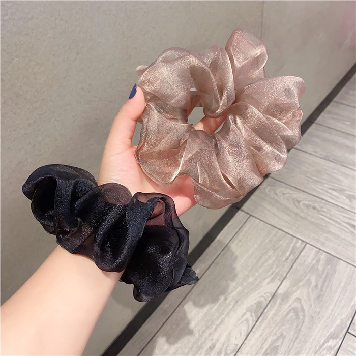 Wholesale Mesh Yarn Pearlescent Transparent Yarn Hair Scrunchies JDC-HS-WTou001