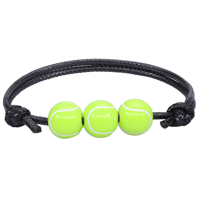 Wholesale Bracelet Basketball Baseball Wax Thread Braided Tennis Rugby Bracelet MOQ≥2 JDC-BT-Yiye026