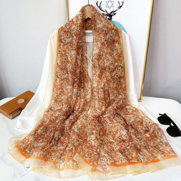 Wholesale Silk Scarf Yourou Yarn Summer Travel Sunscreen Shawl MOQ≥2 JDC-SS-SiYa005