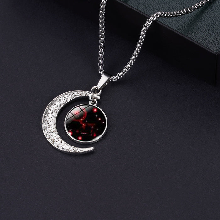 Wholesale Necklace Stainless Steel Zodiac Moon MOQ≥2 JDC-NE-YonY001