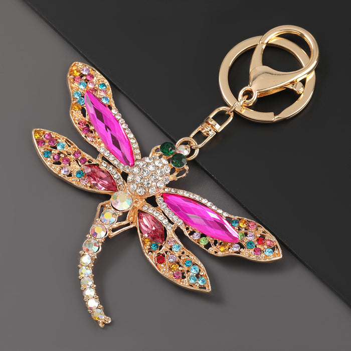 Jewelry WholesaleWholesale Dragonfly Alloy Rhinestone Glass Drill Keychain JDC-KC-JL028 Keychains 氿乐 %variant_option1% %variant_option2% %variant_option3%  Factory Price JoyasDeChina Joyas De China