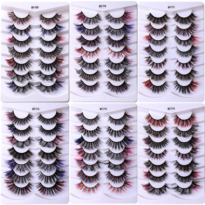 Wholesale Color Stereo Multilayer Thick Mink Hair False Eyelashes JDC-EY-JST009