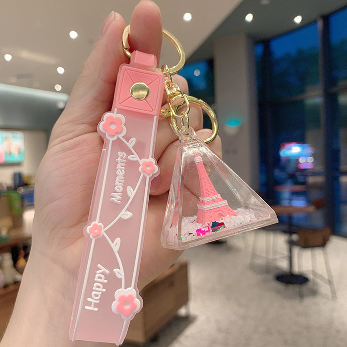 Wholesale into oil Eiffel Tower cute keychain JDC-KC-JCai017