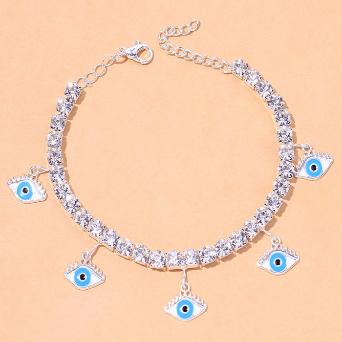 Jewelry WholesaleWholesale Full Drill Devil's Eye Rhinestone Anklet JDC-AS-XinS022 Anklets 心饰 %variant_option1% %variant_option2% %variant_option3%  Factory Price JoyasDeChina Joyas De China