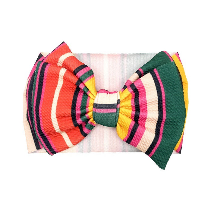 Wholesale Printed Big Bow Kids Hair Accessories Headband MOQ≥2 JDC-HD-KAXi001