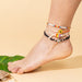 Jewelry WholesaleWholesale rainbow shell sunflower bohemian style color rice bead anklet JDC-AS-Yiye005 Anklets 益烨 %variant_option1% %variant_option2% %variant_option3%  Factory Price JoyasDeChina Joyas De China