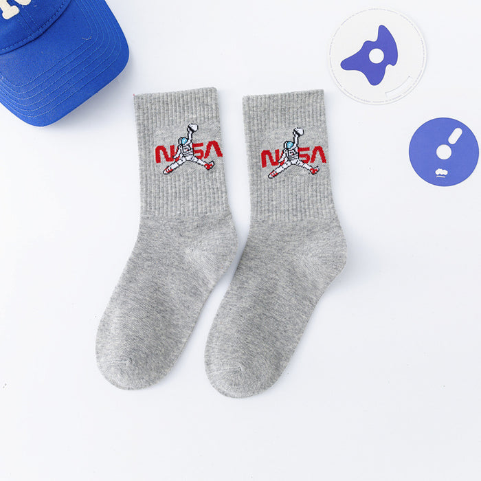 Wholesale Sock cotton astronaut trapeze joint breathable sweat MOQ≥5 JDC-SK-FuW001