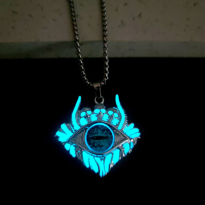 Wholesale Necklace Alloy Devil's Eye Luminous MOQ≥2 JDC-NE-ZiFei006