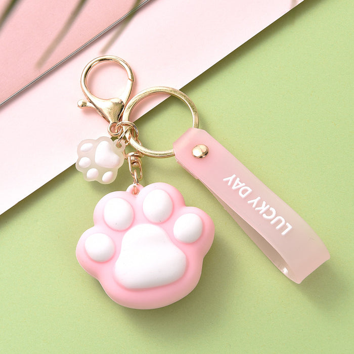 Wholesale Keychains PVC Cartoon Creative Cat Claw Cute MOQ≥2 JDC-KC-KeQ001