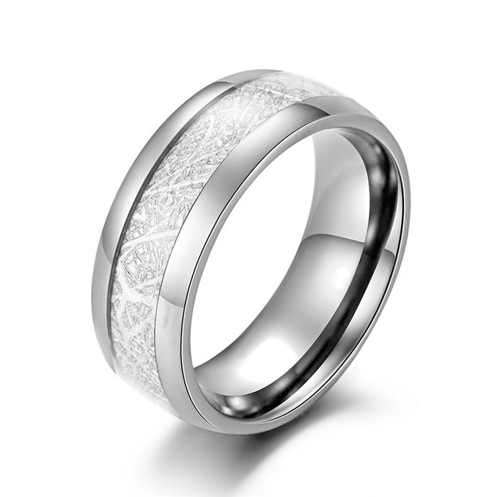 Wholesale Carbon Fiber Couple Stainless Steel Jewelry Inlaid Anti-Stone Men's Ring JDC-RS-JiaB003