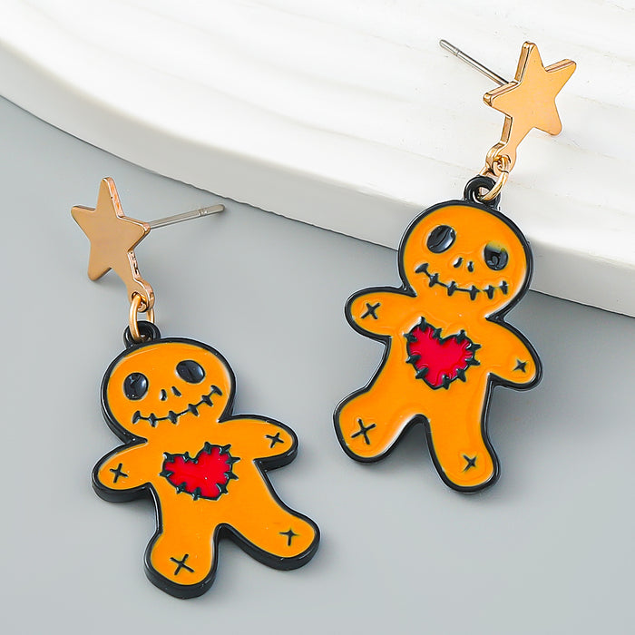 Wholesale Earrings Alloy Enamel Halloween Zombie Kitten Rabbit JDC-ES-JL1033