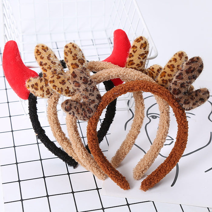 Wholesale Headband Cloth Lamb Wool Christmas Plush Antlers MOQ≥2 JDC-HD-MiaoKe004