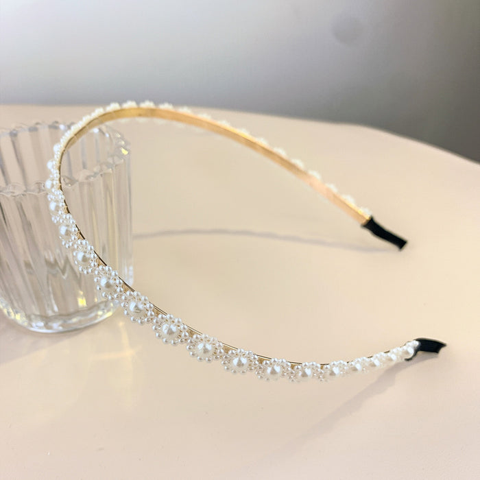 Jewelry WholesaleWholesale pearl Camellia Gaul top hair hoop JDC-HD-HaoF002 Headband 浩福 %variant_option1% %variant_option2% %variant_option3%  Factory Price JoyasDeChina Joyas De China