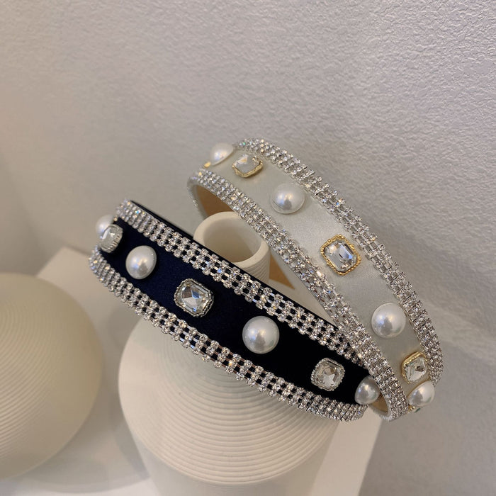 Wholesale headband high-quality diamond super flash hairpin all-match pearl wide edge (F) JDC-HD-NImeng003