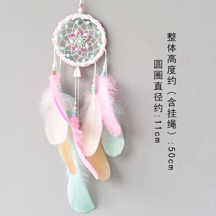 Wholesale Feather Wooden Bead Woven Dreamcatcher JDC-DC-WEC001