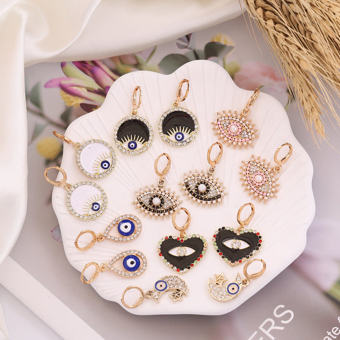 Jewelry WholesaleWholesale Full Diamond Pearl Devil's Eye Alloy Earrings JDC-ES-Bingm022 Earrings 冰萌 %variant_option1% %variant_option2% %variant_option3%  Factory Price JoyasDeChina Joyas De China