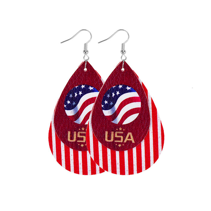 Wholesale goddess image leather earrings flag style JDC-ES-zl062