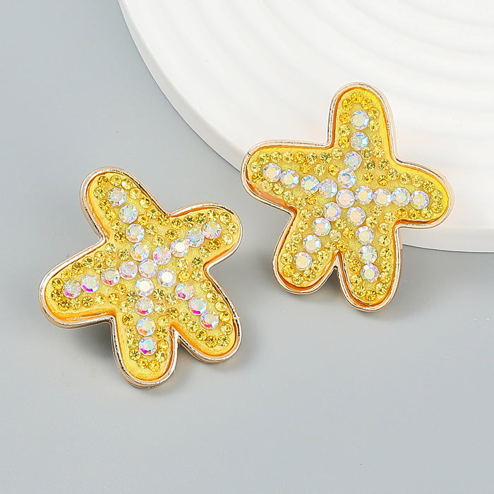 Jewelry WholesaleWholesale starfish diamond-encrusted alloy stud earrings JDC-ES-JL951 Earrings 氿乐 %variant_option1% %variant_option2% %variant_option3%  Factory Price JoyasDeChina Joyas De China