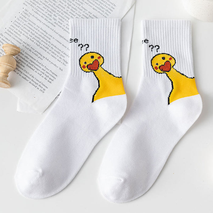 Wholesale tube socks small fresh college style cute cartoon JDC-SK-CYu014